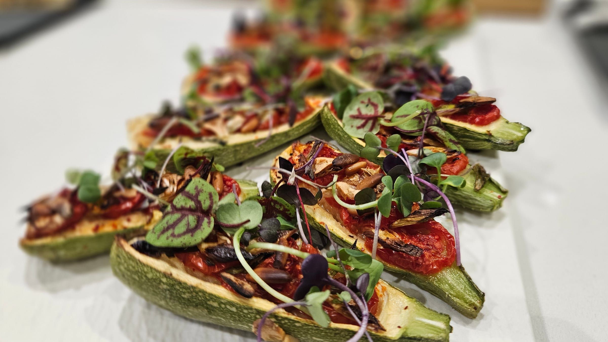A tray of canapés passed at a reception